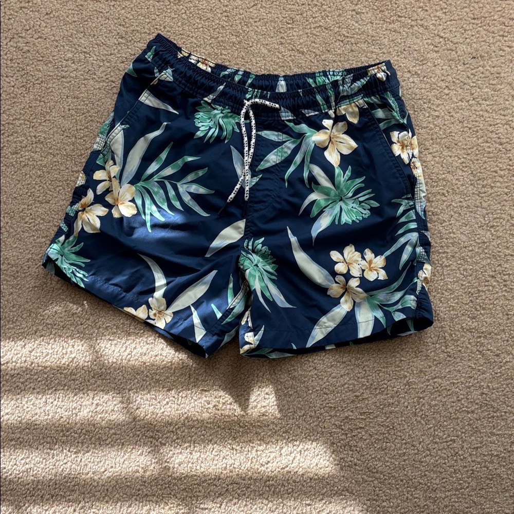American Eagle Outfitters Navy and White Swim Trunks with mesh lining